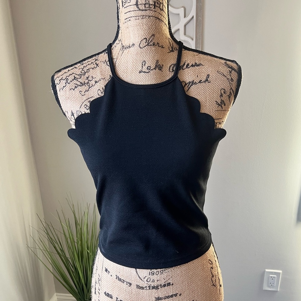 Cropped Halter Tank Top